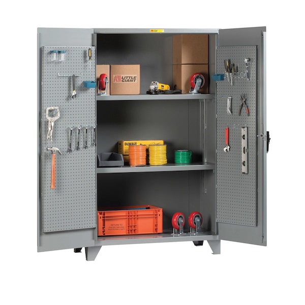 Storage Cabinet. Pegboard Doors, 2 Adjustable Shelves, 30" x 48"